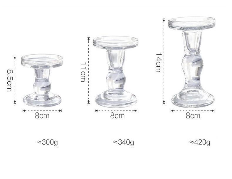 Glass Pillar Candle Holders - Clear