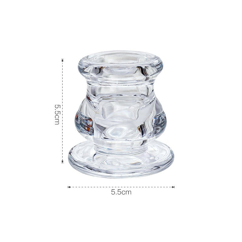 Clear Glass Candlestick Holder 5.5cm
