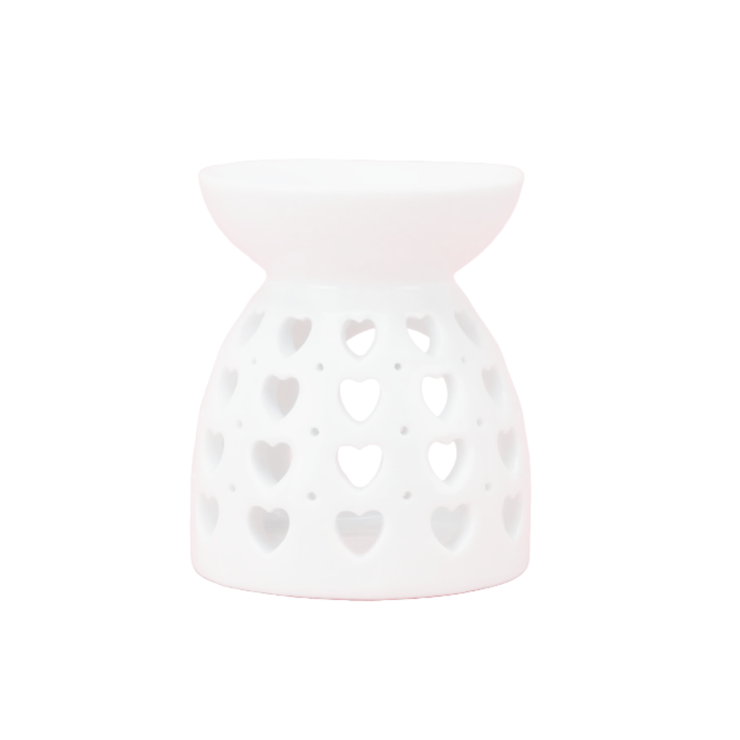White Ceramic Wax Burner - Love Hearts Design