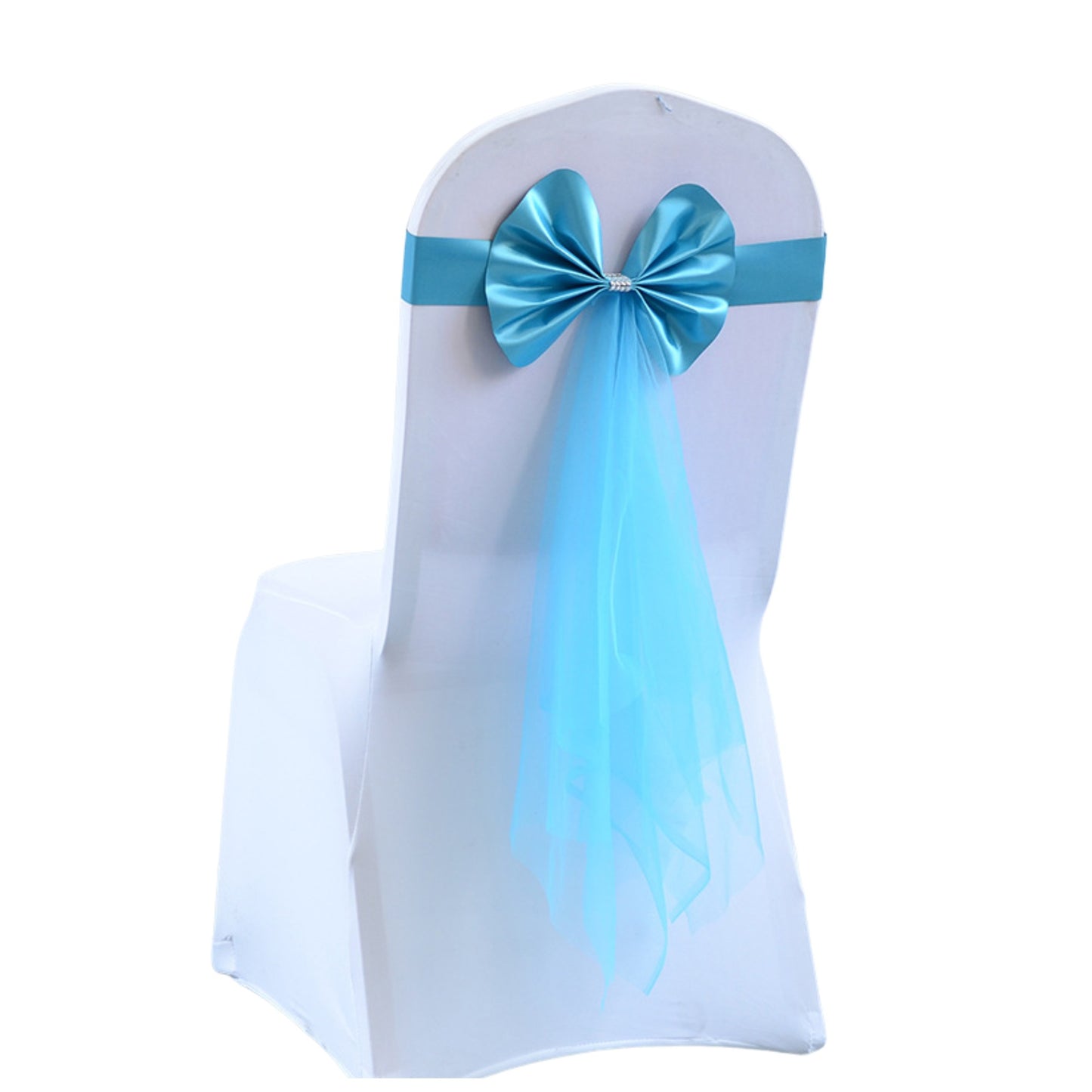 Stretch Chair Cover Band with Satin Bow - Various Colours