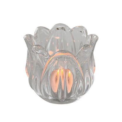 Glass Tulip Flower Candle Holders - Clear or Gold