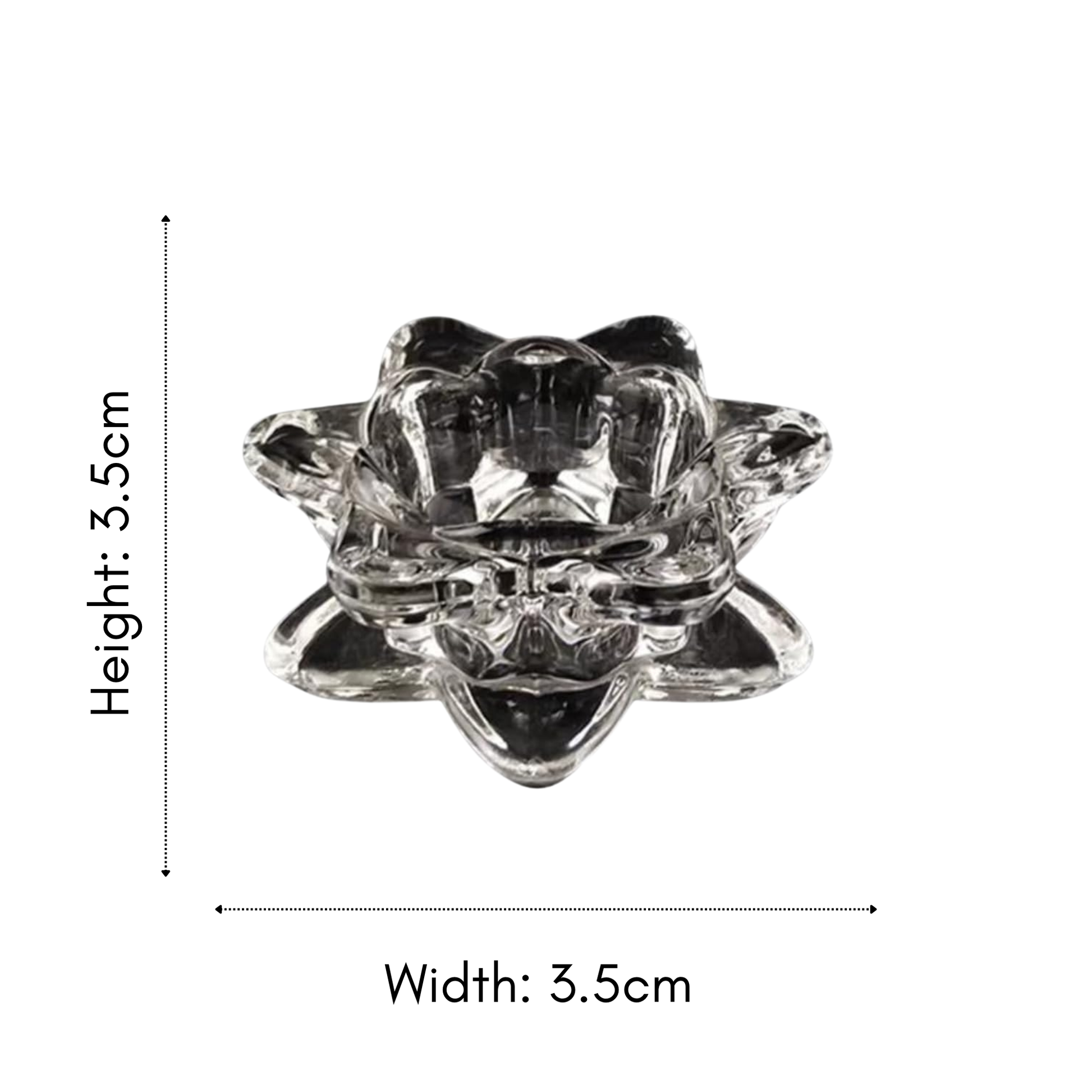 Lotus Flower Glass Candle Holder - Clear