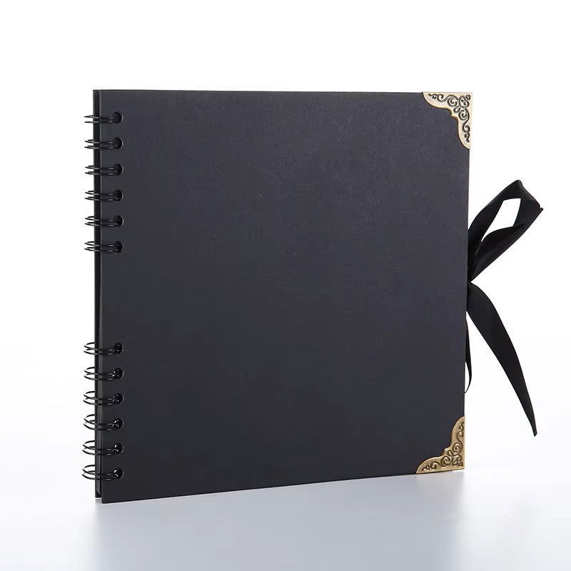 Woodside Home Living Spiral Bound Scrap Book Style Ribbon Tied Photo Album - Various Colours