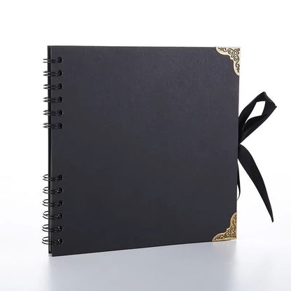 Woodside Home Living Spiral Bound Scrap Book Style Ribbon Tied Photo Album - Various Colours