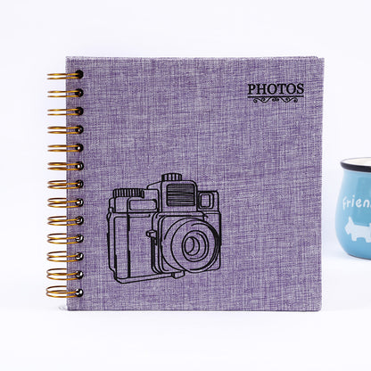 Woodside Home Living Linen Cover Scrap Book Style Photo Album 17cm x 17cm - Various Colours