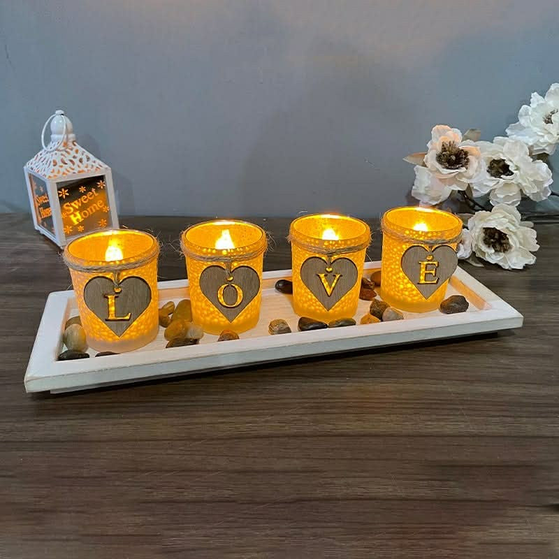 Woodside Home Living - Tealight / Votive Candle Holder White Tray - Various Designs