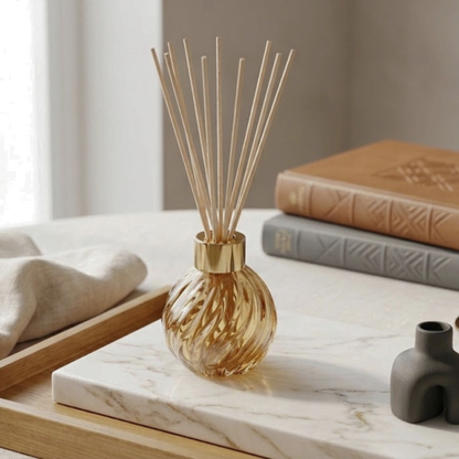 Woodside Home Living Spiral Glass Diffuser Vase - Hazelnut
