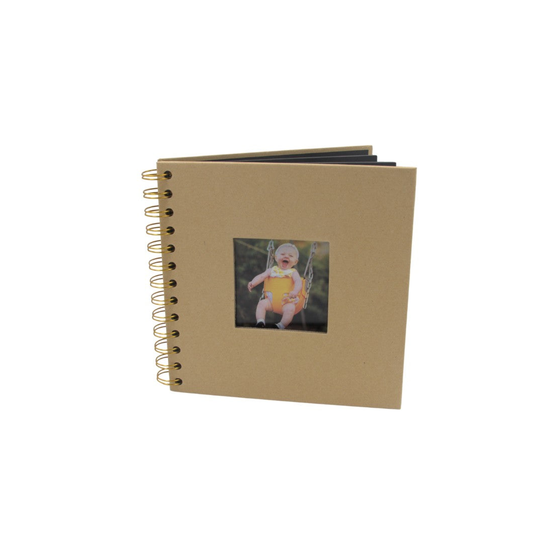 Woodside Home Living Spiral Bound Scrap Book Style Photo Album 17cm x 17cm - Various Colours