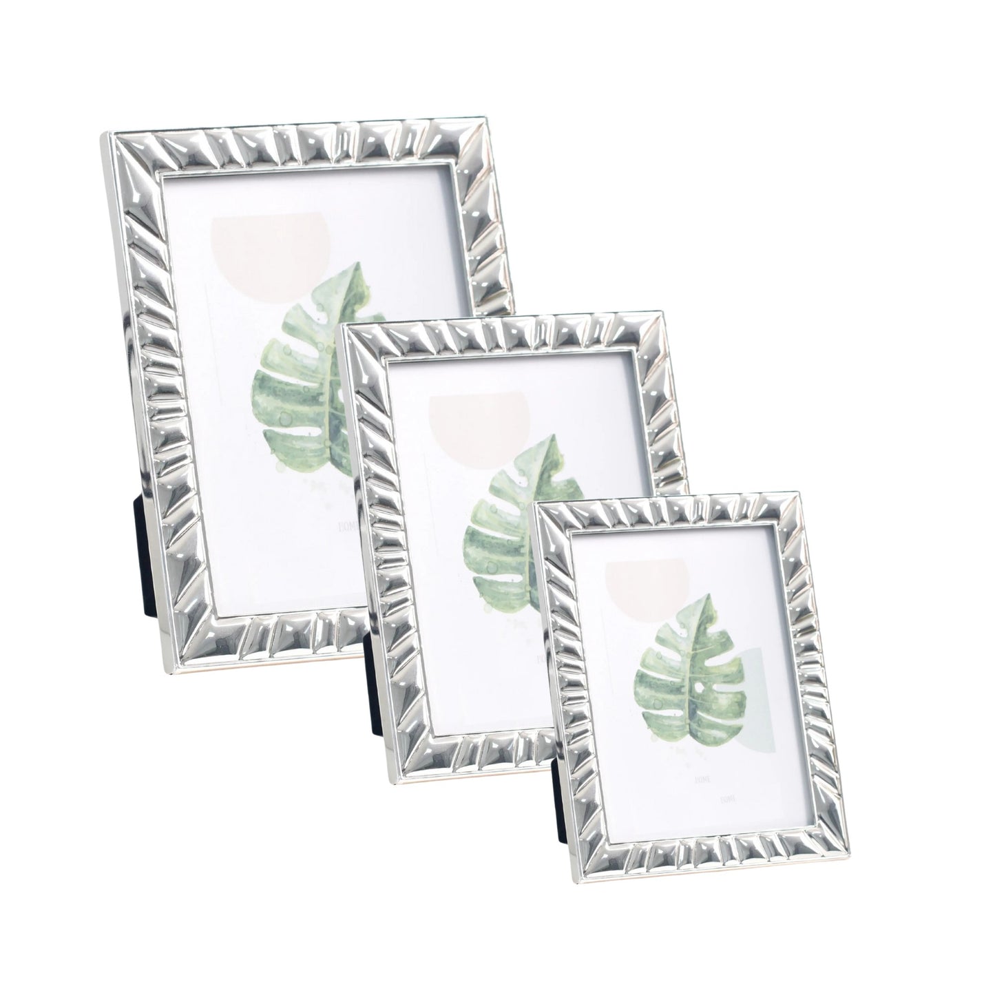 Woodside Home Living Patterned Edge Silver  Plated Photo Frame - Various Sizes