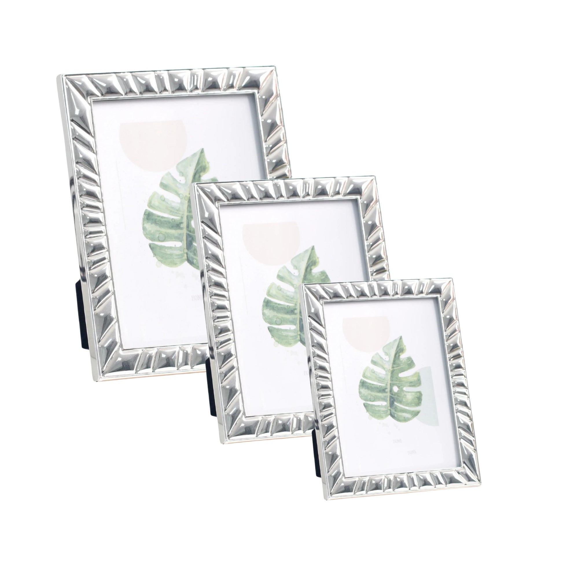 Woodside Home Living Patterned Edge Silver  Plated Photo Frame - Various Sizes