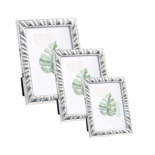 Woodside Home Living Patterned Edge Silver  Plated Photo Frame - Various Sizes