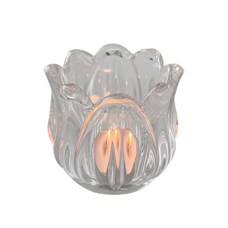 Glass Tulip Flower Candle Holders - Clear or Gold