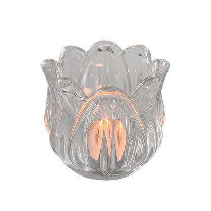 Glass Tulip Flower Candle Holders - Clear or Gold