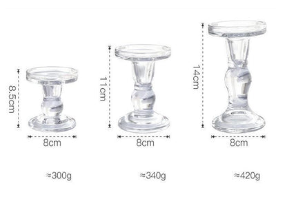 Glass Pillar Candle Holders - Clear