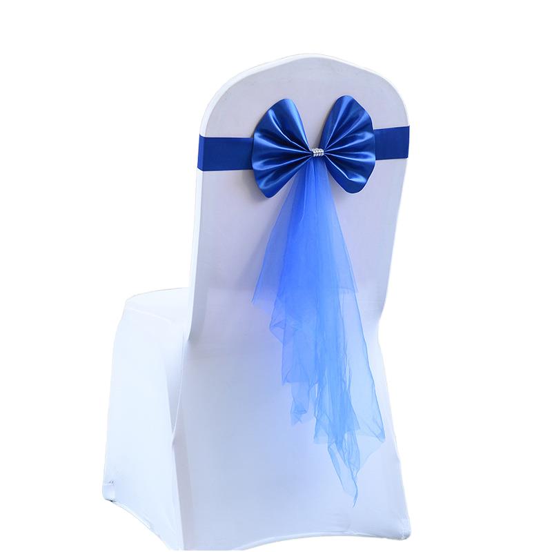 Stretch Chair Cover Band with Satin Bow - Various Colours
