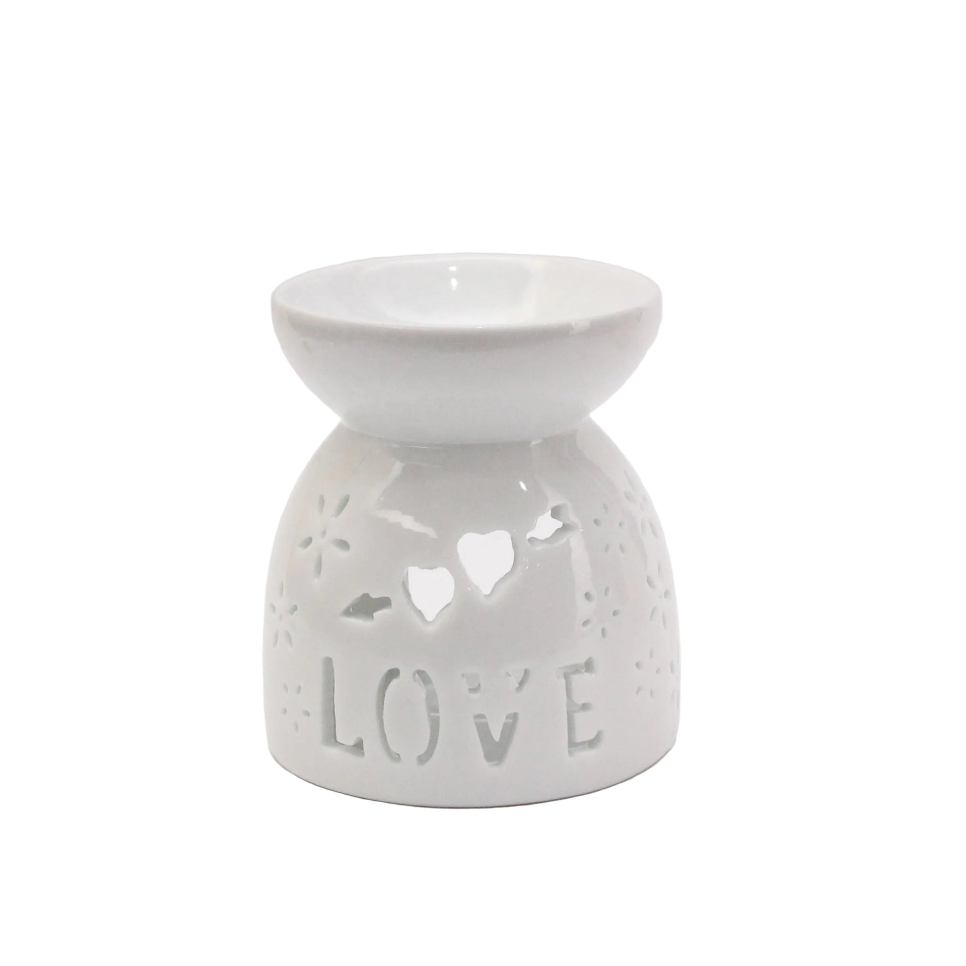 White Ceramic Wax Burner - Love Design