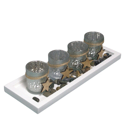 Woodside Home Living - Tealight / Votive Candle Holder White Tray - Various Designs