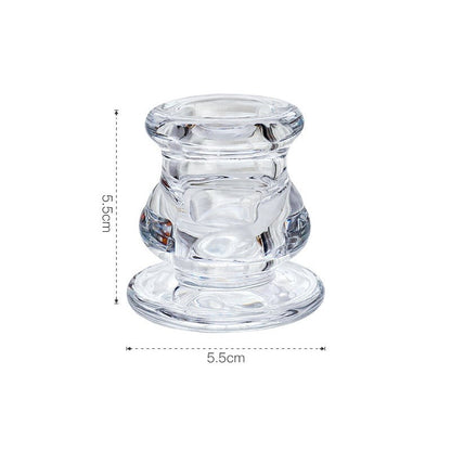 Clear Glass Candlestick Holder 5.5cm