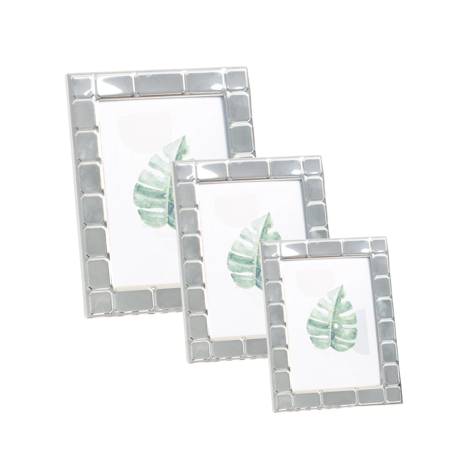 Woodside Home Living Rectangular Edged Silver Plated Photo Frame - Various Sizes