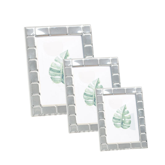 Woodside Home Living Rectangular Edged Silver Plated Photo Frame - Various Sizes