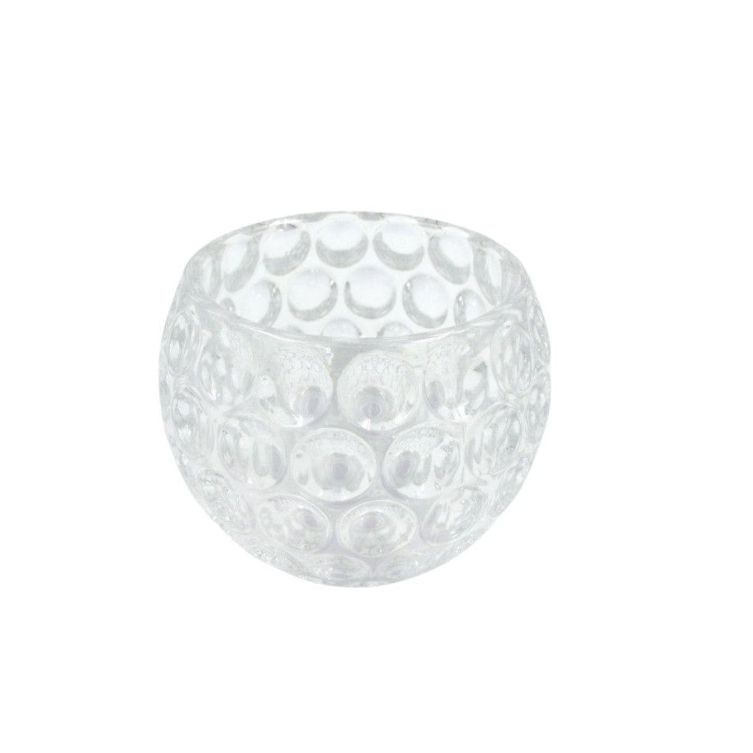 Dimple Glass Candle Holder - Clear