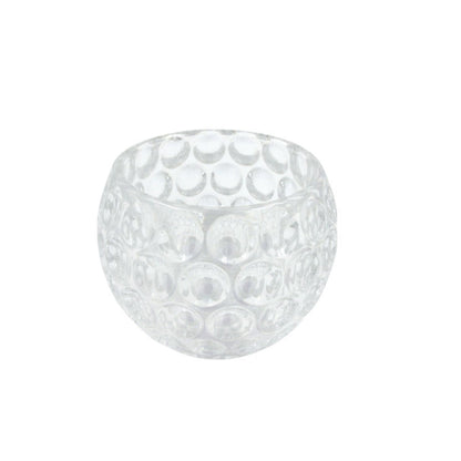 Dimple Glass Candle Holder - Clear