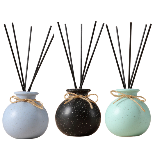 Ceramic Reed Diffuser Round Vase includes Reeds