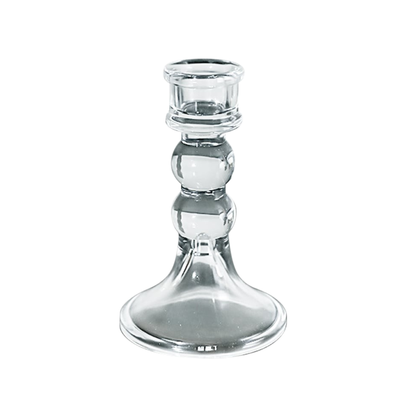 Glass Dinner Candle Holder Smooth Design - Various Sizes