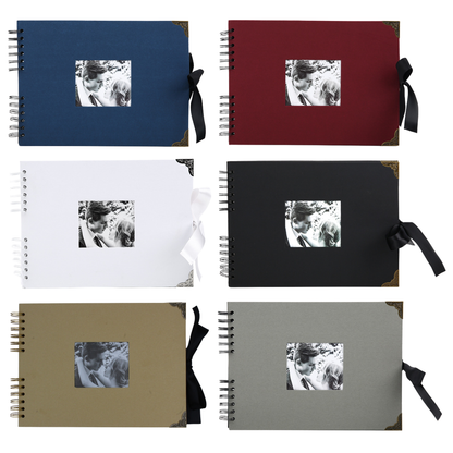 Woodside Home Living Metal Corner Scrap Book Style Photo Album 29cm x 21.5cm - Various Colours