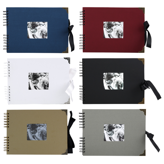 Woodside Home Living Metal Corner Scrap Book Style Photo Album 29cm x 21.5cm - Various Colours