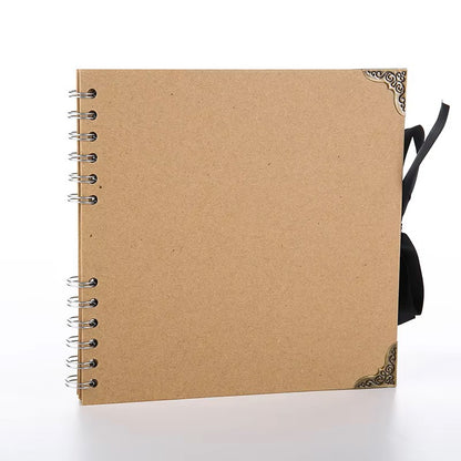 Woodside Home Living Spiral Bound Scrap Book Style Ribbon Tied Photo Album - Various Colours