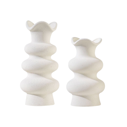 Woodside Home Living Modern White Ceramic Vase Set