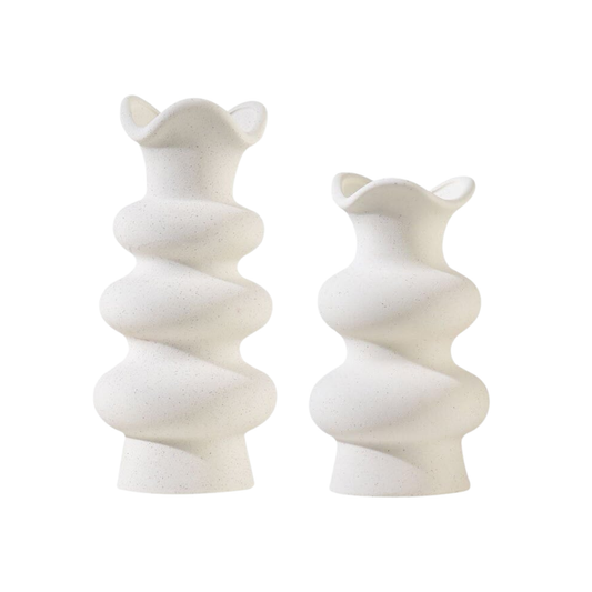 Woodside Home Living Modern White Ceramic Vase Set