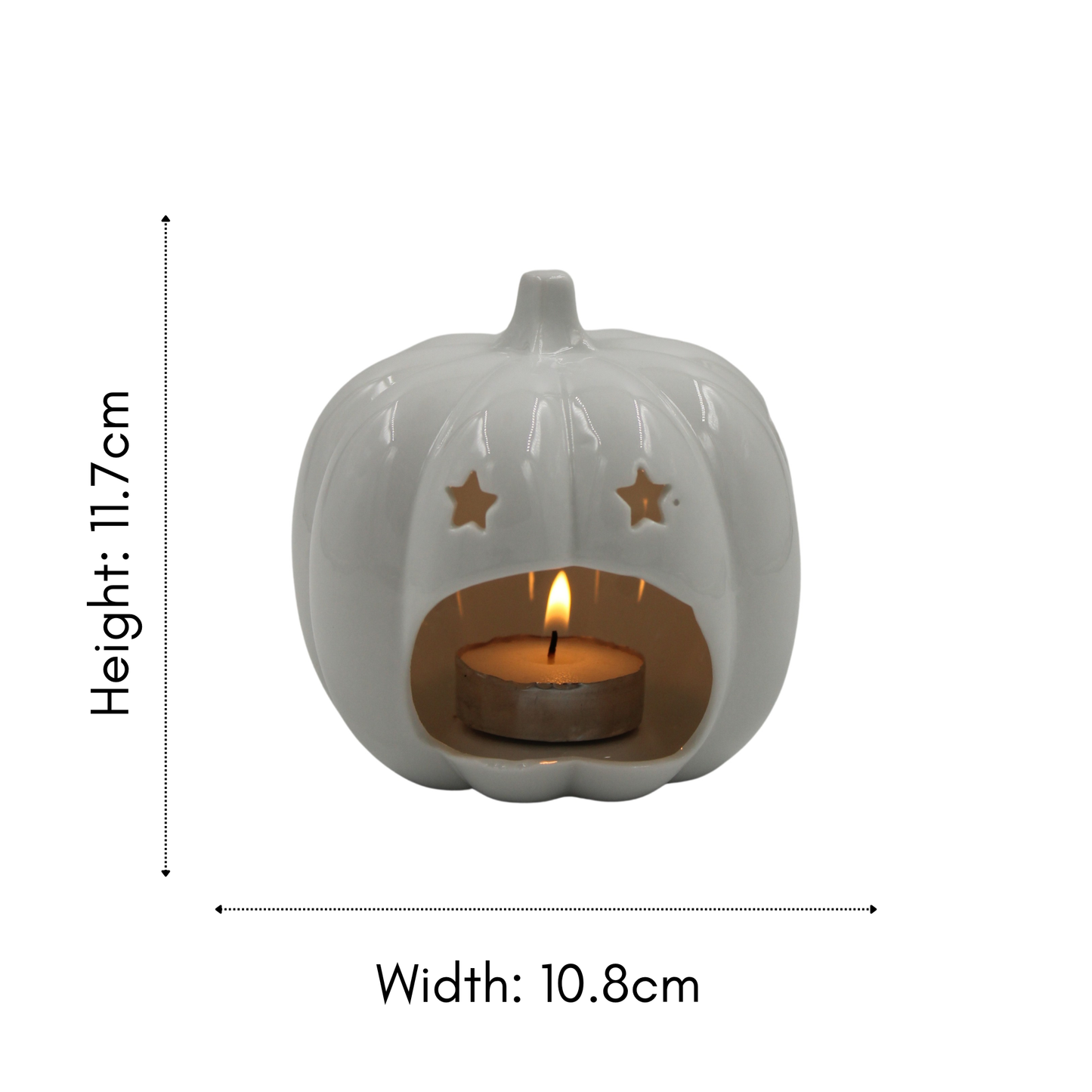 Woodside Home Living White Pumpkin Tea Light Holder