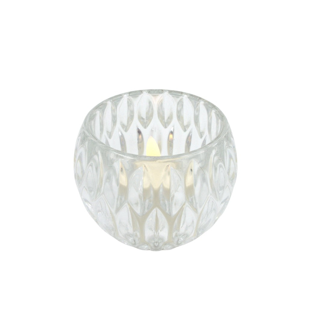 Marquise Glass Candle Holder - Clear