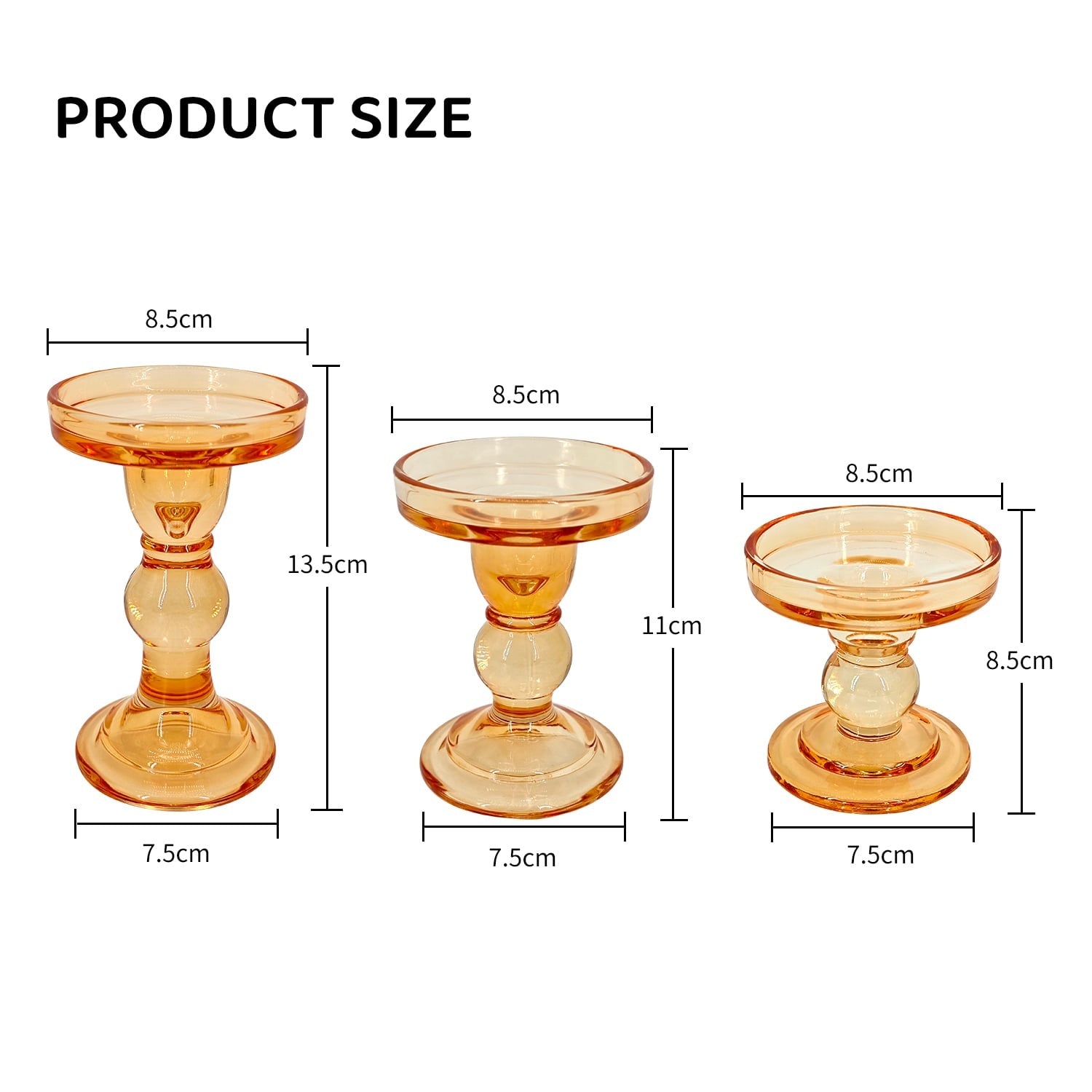 Gold Glass Pillar Candle Holder - Gold