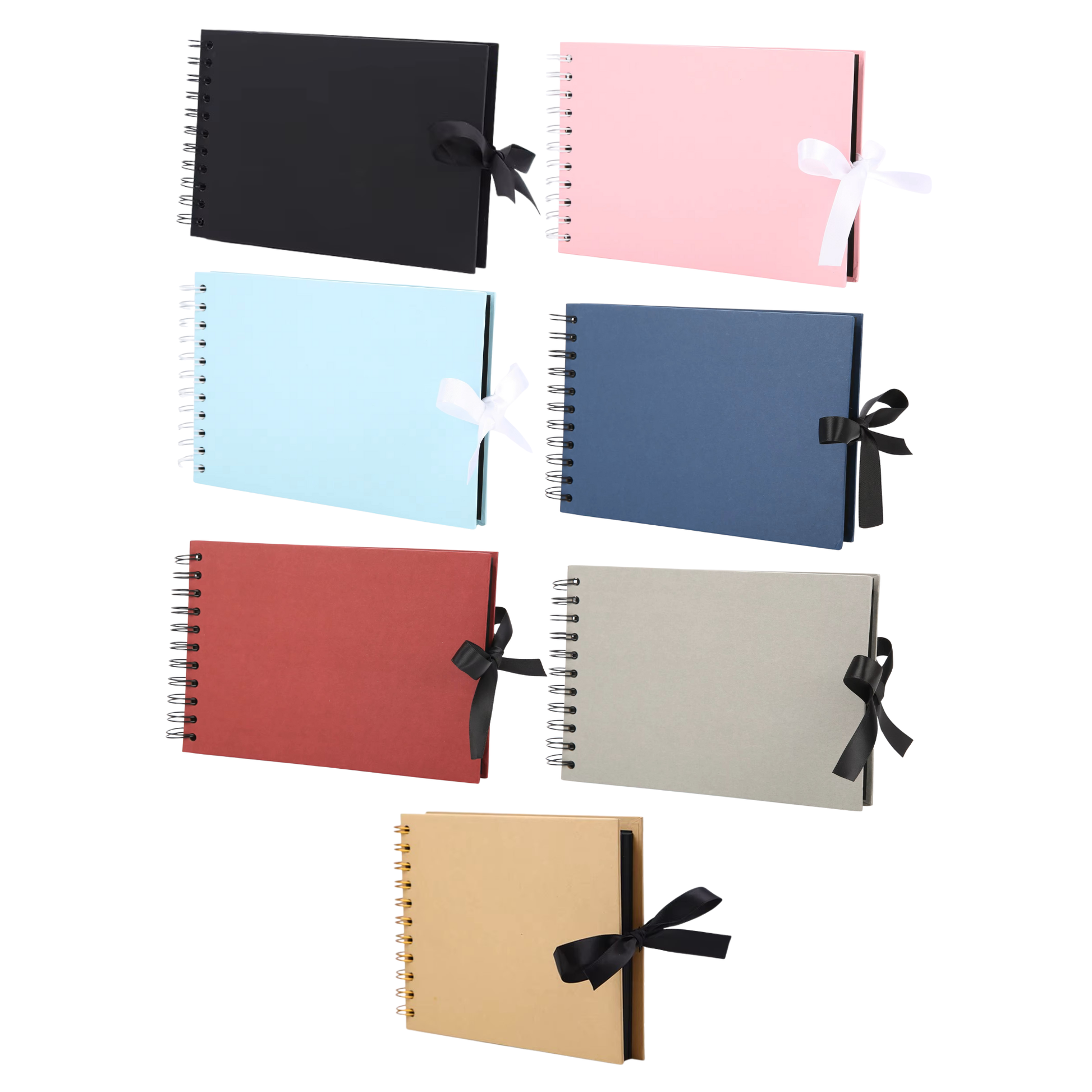 Woodside Home Living Ribbon Tie Scrap Book Style Photo Album 21.5cm x 15cm - Various Colours