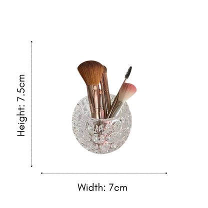 Dimple Glass Candle Holder - Clear