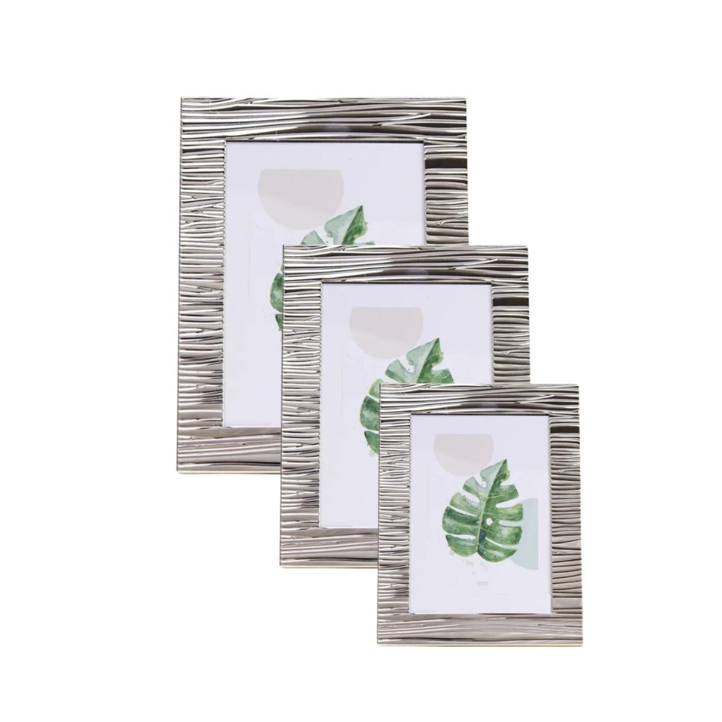 Woodside Home Living Lined Edge Silver Plated Photo Frame - Various Sizes