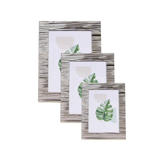 Woodside Home Living Lined Edge Silver Plated Photo Frame - Various Sizes