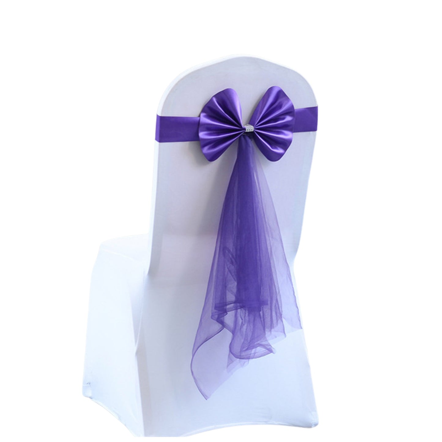 Stretch Chair Cover Band with Satin Bow - Various Colours