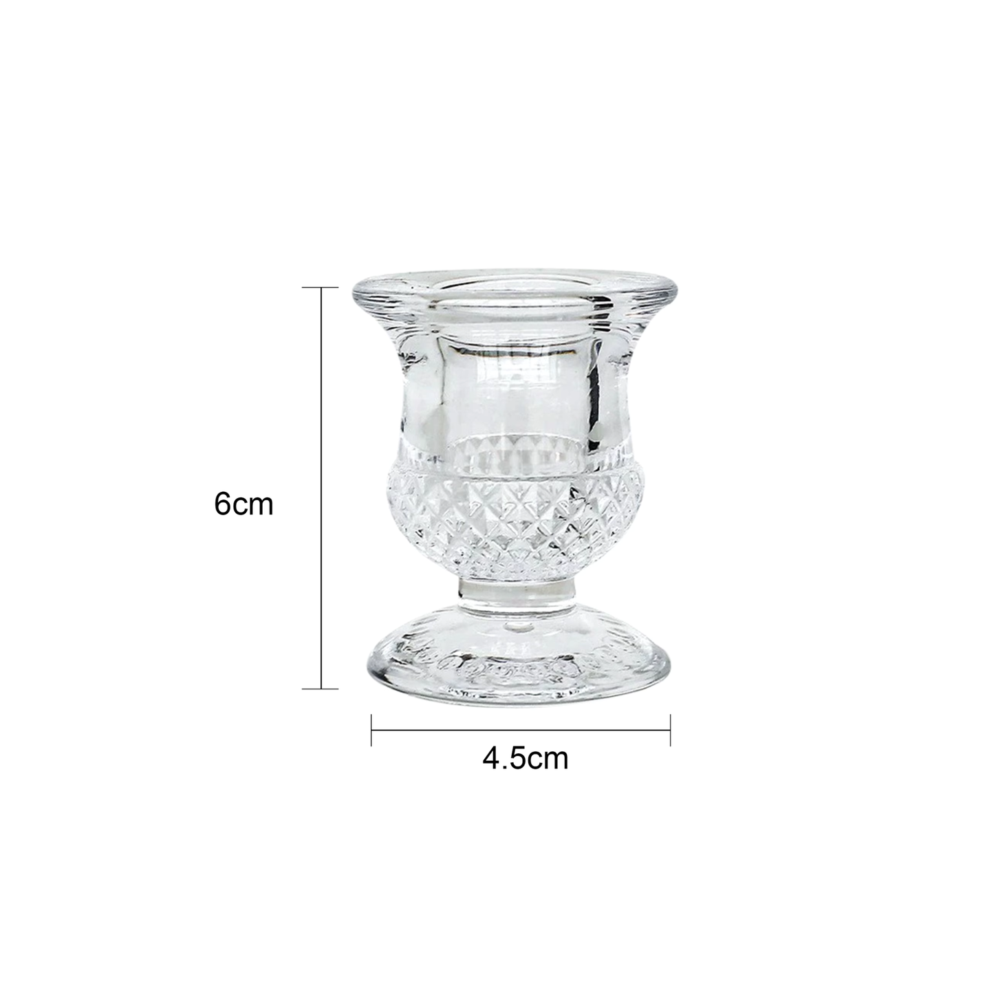 Clear Glass Candlestick Holder 6cm - Acorn Design