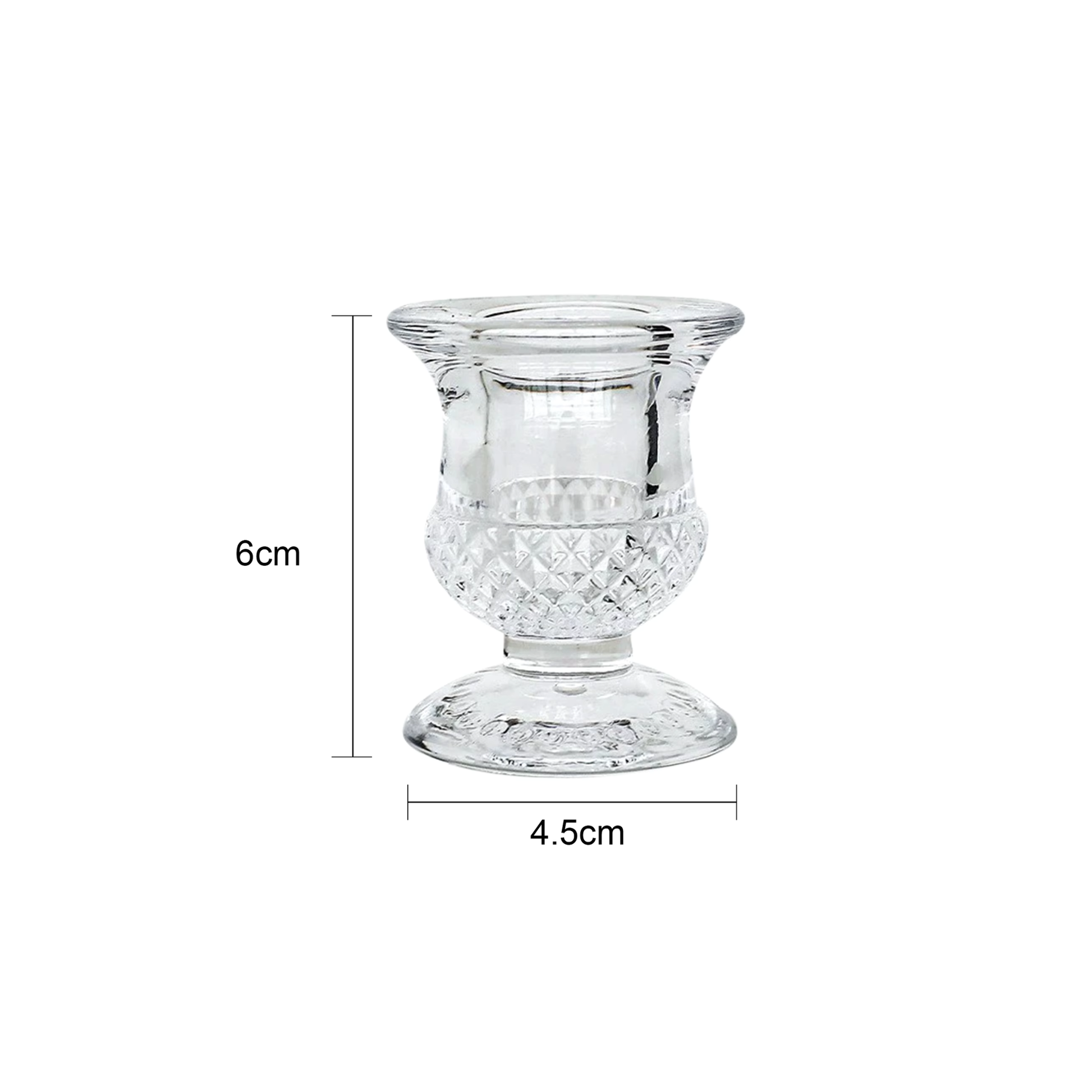 Clear Glass Candlestick Holder 6cm - Acorn Design