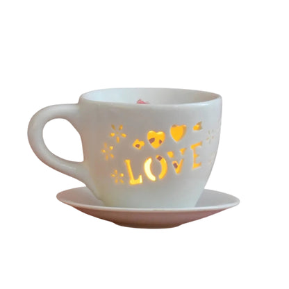 Woodside Home Living Tea Cup & Saucer Wax Melt Warmer - Love