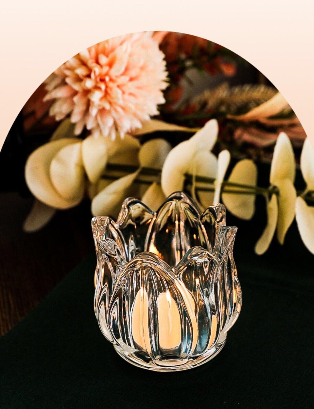Glass Tulip Flower Candle Holders - Clear or Gold