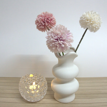 Dimple Glass Candle Holder - Clear