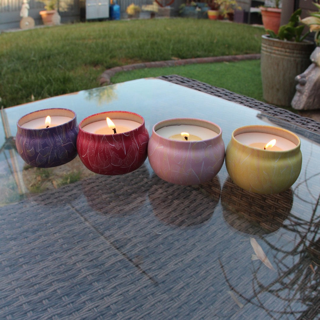Gift set of 4 insect repellent scented candles
