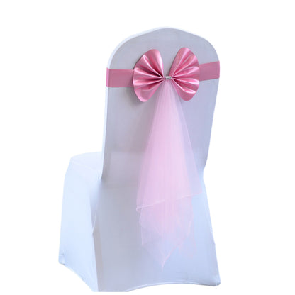 Stretch Chair Cover Band with Satin Bow - Various Colours