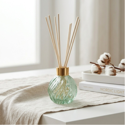 Woodside Home Living Spiral Glass Diffuser Vase - Pistachio