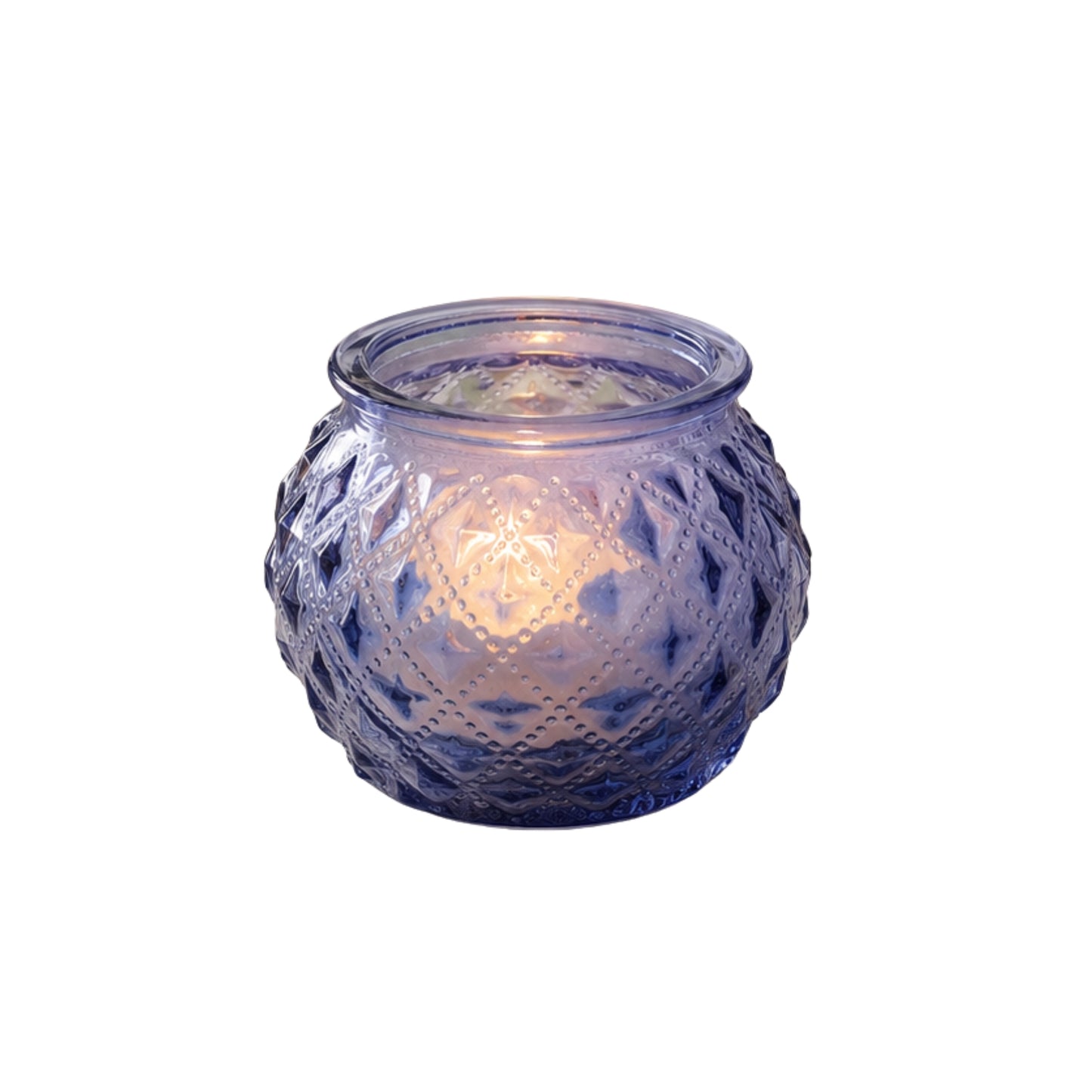 Round Glass Tealight Holders - Blue